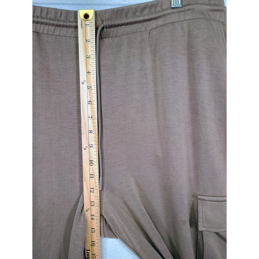 Gorpcore Utility Scoop Womens XL Taupe Brown Wide Leg Drawstring Cargo Pants - Picture 4 of 10